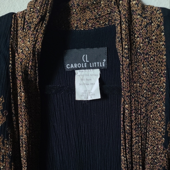 Carole Little 2 Layer Black & Gold Tassle Beaded Cardigan - Picture 8 of 8